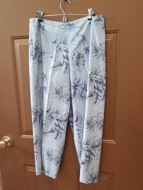 Tommy Bahama Light Blue Silk Pants with Subtle Navy Vintage Island Pattern